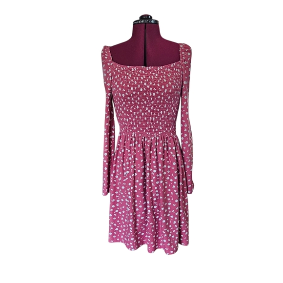 Justify Smocked Dress Long Sleeved Pink/Mauve - Picture 1 of 2